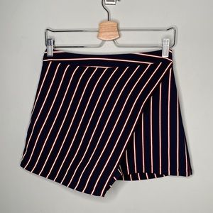 Lush Navy Red Cream Striped Skort